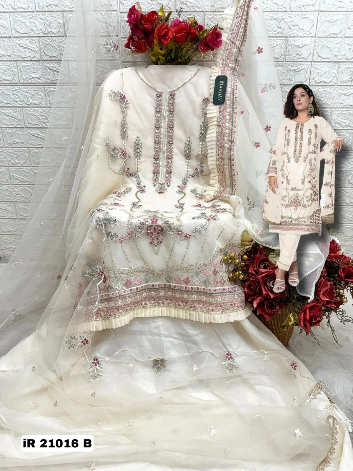 Fepic Ir 21016 Abcd Organza Wholesale Pakistani Salwar Suit Catalog — Wholesale Pakistani Suits, MPA wholesale from Surat - Gallery Image 4